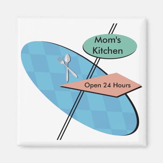 Personalisierte Retro-50er-Diner-Magnete Magnet (Vorne)