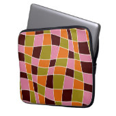 Personalisierte Retro 70er Abstrakte Wavy Lines Laptopschutzhülle (Vorderseite Links)