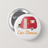 Personalisierte Retro Art Caravan Besitzer Buttons (Vorne & Hinten)