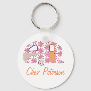 Personalisierte Retro Art Caravan Besitzer Schlüss Schlüsselanhänger