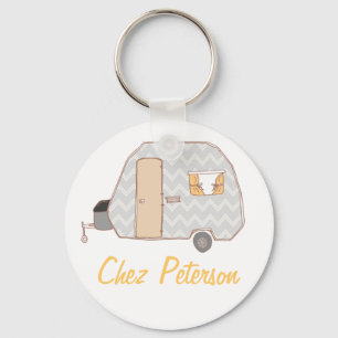 Personalisierte Retro Art Caravan Besitzer Schlüss Schlüsselanhänger
