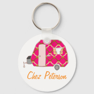 Personalisierte Retro Art Caravan Besitzer Schlüss Schlüsselanhänger