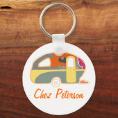 Personalisierte Retro Art Caravan Eigentümer Schlü Schlüsselanhänger (Vorderseite)
