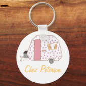 Personalisierte Retro Art Caravan Eigentümer Schlü Schlüsselanhänger (Vorderseite)