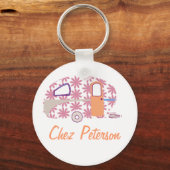 Personalisierte Retro Art Caravan Eigentümer Schlü Schlüsselanhänger (Vorderseite)