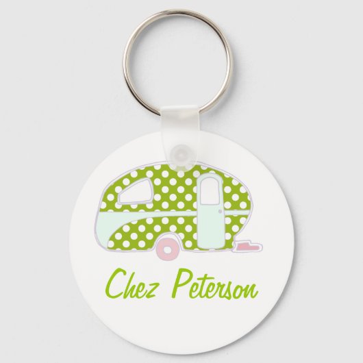 Personalisierte Retro Art Caravan Eigentümer Schlü Schlüsselanhänger (Vorderseite)
