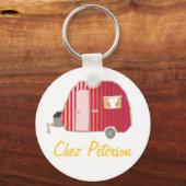 Personalisierte Retro Art Caravan Eigentümer Schlü Schlüsselanhänger (Vorderseite)