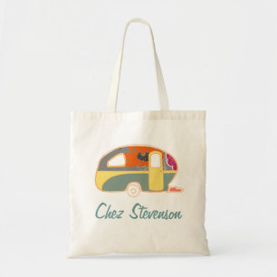 Personalisierte Retro Art Wohnwagen Besitzer Leinw Tragetasche