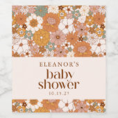 Personalisierte Retro Baby Dusche Bläserne Kunst Weinetikett (Einzelnes Label)