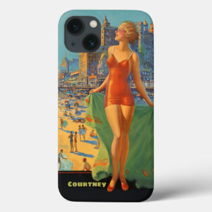 Personalisierte Retro Beach Szene Case-Mate iPhone Hülle