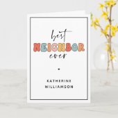 Personalisierte Retro Best Neighbour je Niedlich Karte (Gelbe Blume)