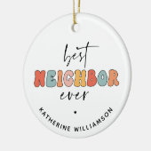 Personalisierte Retro Best Neighbour je Niedlich Keramik Ornament (Links)