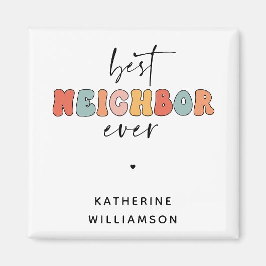 Personalisierte Retro Best Neighbour je Niedlich Magnet (Vorne)