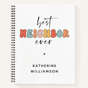 Personalisierte Retro Best Neighbour je Niedlich Notizblock