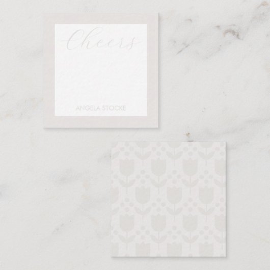 Personalisierte Retro-Blume Mitteilungskarte (Vorne/Hinten)