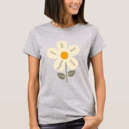 Personalisierte Retro-Blume, Rolle der Frau auf Pe T-Shirt