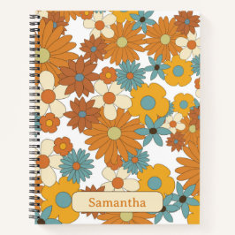 Personalisierte Retro-Blume - Sketchbook Notizblock