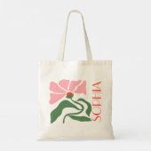 Personalisierte Retro-Blume Tragetasche (Rückseite)