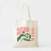 Personalisierte Retro-Blume Tragetasche (Vorne)