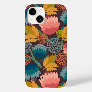 Personalisierte Retro-Blumen in Vintage-Farben Case-Mate iPhone 14 Hülle