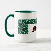 Personalisierte Retro-Blumenfoliage Tasse (Links)