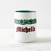 Personalisierte Retro-Blumenfoliage Tasse (Zentrum)