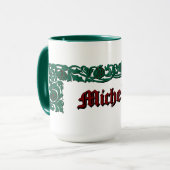 Personalisierte Retro-Blumenfoliage Tasse (Vorderseite Links)