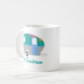 Personalisierte Retro Caravan Art Tasse (Vorderseite Links)
