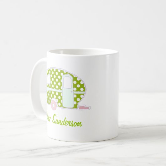 Personalisierte Retro Caravan Art Tasse (Vorderseite Links)