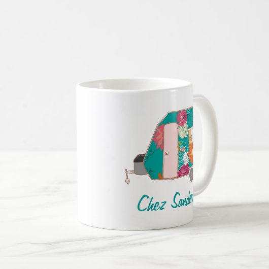 Personalisierte Retro Caravan Art Tasse (VorderseiteRechts)