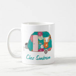 Personalisierte Retro Caravan Art Tasse