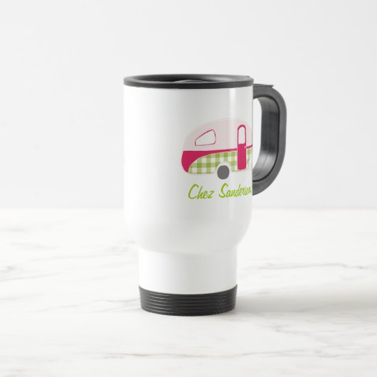 Personalisierte Retro Caravan Travel/Pendler Tasse (VorderseiteRechts)