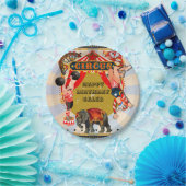 Personalisierte Retro-Circus Geburtstagspartei Pappteller (Party)