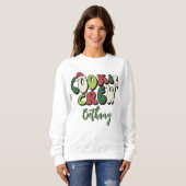 Personalisierte Retro-Cookie-Crew-Weihnachts-Match Sweatshirt (Vorne ganz)