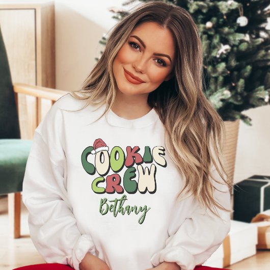 Personalisierte Retro-Cookie-Crew-Weihnachts-Match Sweatshirt