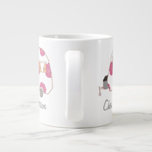Personalisierte Retro Design Caravan Eigentümer Ju Jumbo-Tasse (Rückseite)