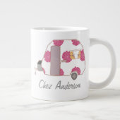Personalisierte Retro Design Caravan Eigentümer Ju Jumbo-Tasse (Rechts)