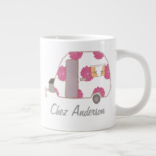 Personalisierte Retro Design Caravan Eigentümer Ju Jumbo-Tasse (Rechts)