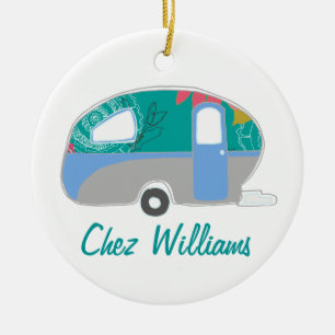 Personalisierte Retro-Design-Wohnwagen-Ornamente Keramik Ornament