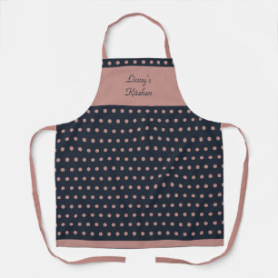 Personalisierte Retro Dusty Rose Polka Dotted Schü Schürze