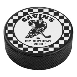 Personalisierte Retro-Eishockey-Geburtstagsparty Eishockey Puck