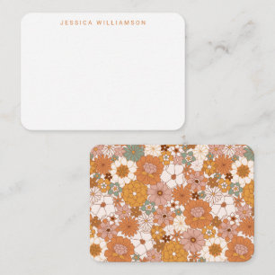 Personalisierte Retro-Erdnähte Mitteilungskarte