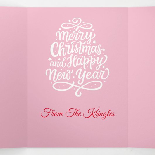 Personalisierte Retro-Farbigkeit Dreifach Gefaltete Urlaubskarte (Innenseite Mitte)