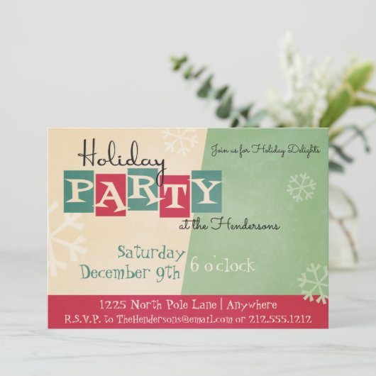 Personalisierte Retro-Feier Einladung (Stehend Vorderseite)