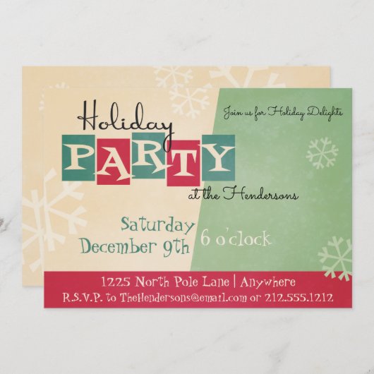 Personalisierte Retro-Feier Einladung (Vorne/Hinten)