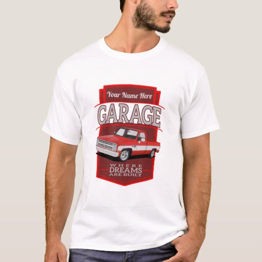 personalisierte Retro-Garage c10 T-Shirt (Vorderseite)