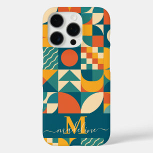 Personalisierte Retro geometrische Farbe iPhone 16 Pro Hülle