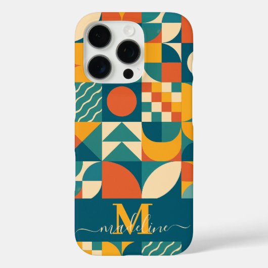 Personalisierte Retro geometrische Farbe Case-Mate iPhone Hülle (Rückseite)