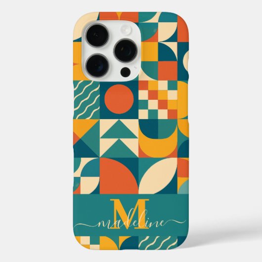 Personalisierte Retro geometrische Farbe Case-Mate iPhone Hülle (Rückseite)