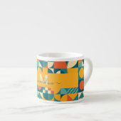 Personalisierte Retro geometrische Farbe Espressotasse (Vorderseite Rechts)